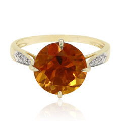 Bague en or et Citrine mandarine