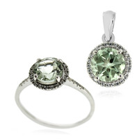 Bague en argent et Améthyste verte