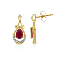 Boucles d'oreilles en argent et Rubis de Madagascar
