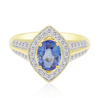 Bague en or et Saphir bleu de Ceylan (Annette)