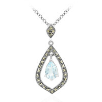 Collier en argent et Topaze bleu ciel