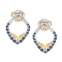 Boucles d'oreilles en argent et Saphir bleu (Gems en Vogue)