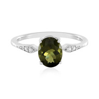 Bague en argent et Moldavite