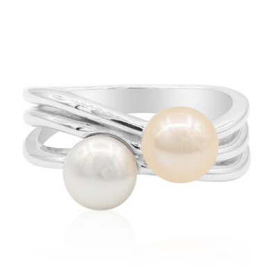 Bague en argent et Perle de culture d'eau douce (TPC)