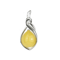 Pendentif en argent et Ambre baltique