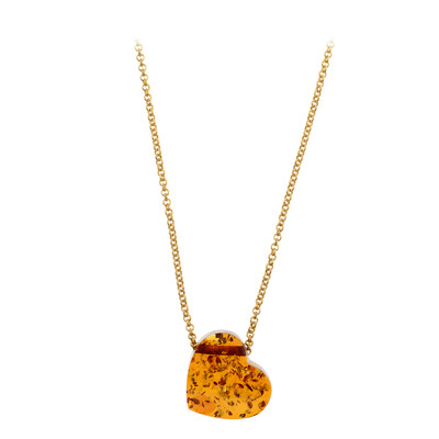 Collier en argent et Ambre baltique couleur cognac (dagen)