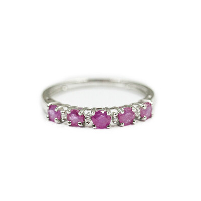 Bague en argent et Rubis du Mozambique