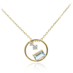Collier en or et Aigue-Marine du Brésil AAA (CIRARI)