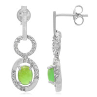 Boucles d'oreilles en argent et Chrysoprase impériale