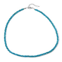 Collier en argent et Apatite bleu néon