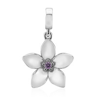 Charm en argent et Saphir parme