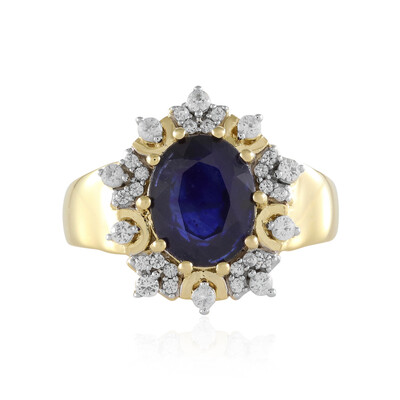 Bague en argent et Saphir bleu de Madagascar