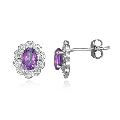 Boucles d'oreilles en argent et Améthyste de Zambie
