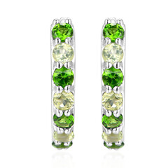 Boucles d'oreilles en argent et Diopside de Russie