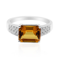 Bague en argent et Scapolite cognac