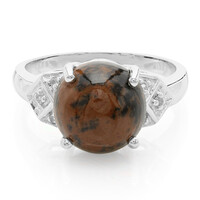 Bague en argent et Obsidienne acajou