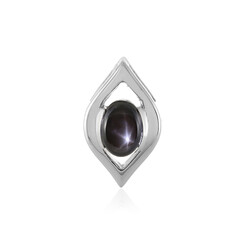Pendentif en argent et Saphir étoilé noir