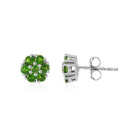 Boucles d'oreilles en argent et Diopside de Russie