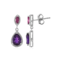 Boucles d'oreilles en argent et Améthyste