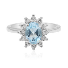 Bague en argent et Topaze bleu ciel