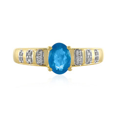 Bague en argent et Apatite bleu néon