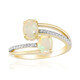 Bague en or et Opale blanche du Brésil