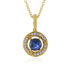 Collier en argent et Saphir étoilé bleu