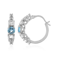 Boucles d'oreilles en argent et Topaze bleu Suisse