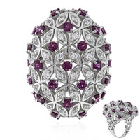 Bague en argent et Grenat Rhodolite