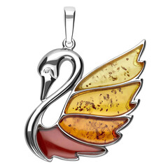 Pendentif en argent et Ambre baltique