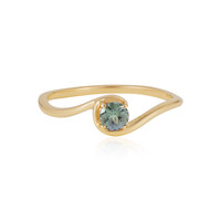 Bague en or et Tanzanite verte