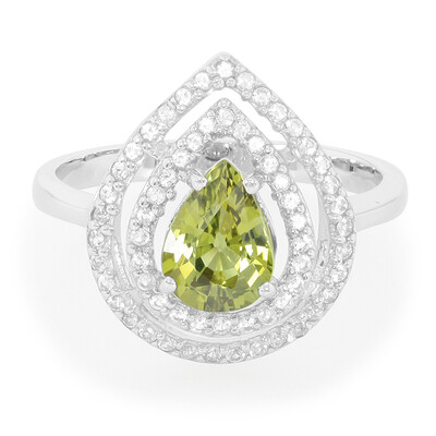 Bague en argent et Chrysobéryl du Brésil