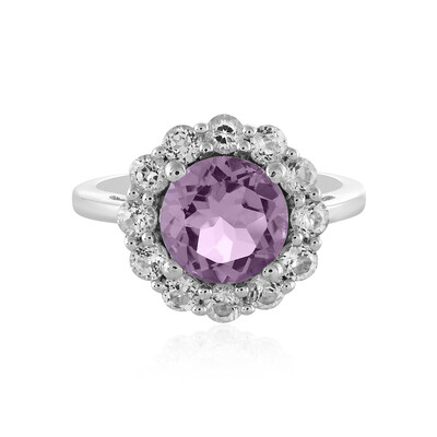 Bague en argent et Améthyste Rose de France