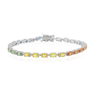 Bracelet en argent et Saphir parme