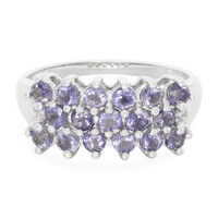 Bague en argent et Iolite de Madagascar