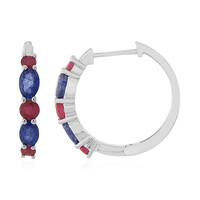 Boucles d'oreilles en argent et Saphir bleu de Madagascar