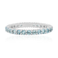 Bague en argent et Topaze bleu Suisse
