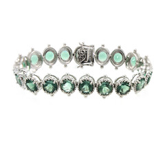Bracelet en argent et Fluorite bleu pétrole (Dallas Prince Designs)
