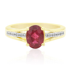 Bague en or et Tourmaline rose de Californie