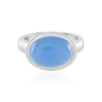 Bague en argent et Calcédoine bleue