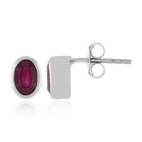 Boucles d'oreilles en argent et Rubis de Madagascar