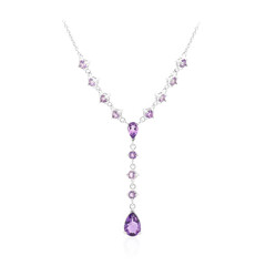 Collier en argent et Améthyste de Zambie