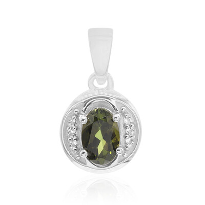 Pendentif en argent et Tourmaline verte