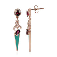 Boucles d'oreilles en argent et Grenat d'Inde