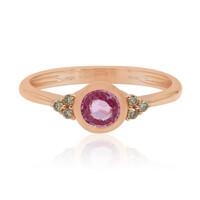 Bague en or et Saphir parme