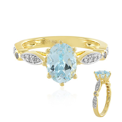 Bague en argent et Topaze bleu ciel