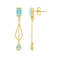 Boucles d'oreilles en argent et Topaze bleu ciel