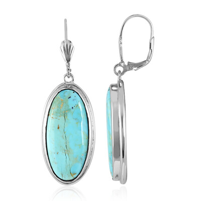 Boucles d'oreilles en argent et Turquoise bleue de Mohavie