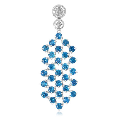 Pendentif en argent et Apatite bleu roi