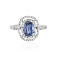 Bague en or et Saphir bleu de Ceylan